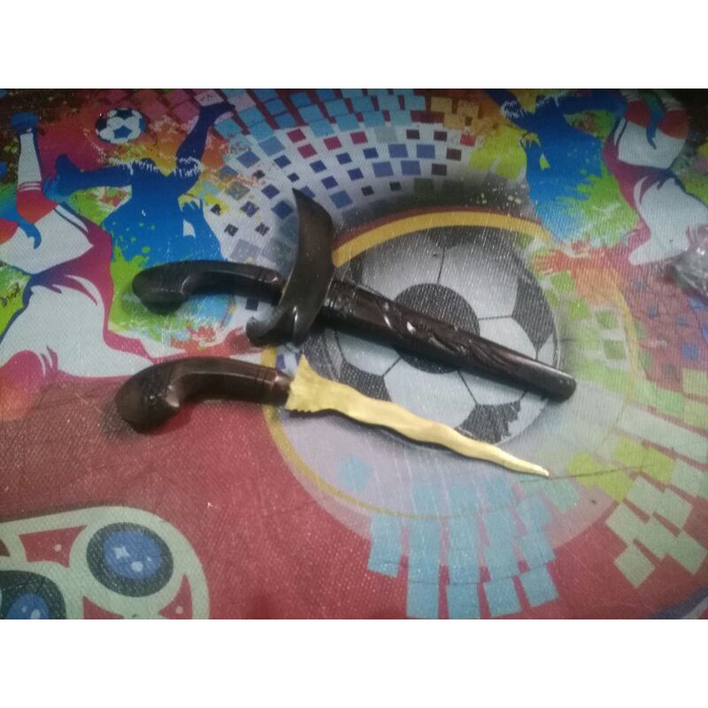 COD hiasan meja keris mini kuningan murah