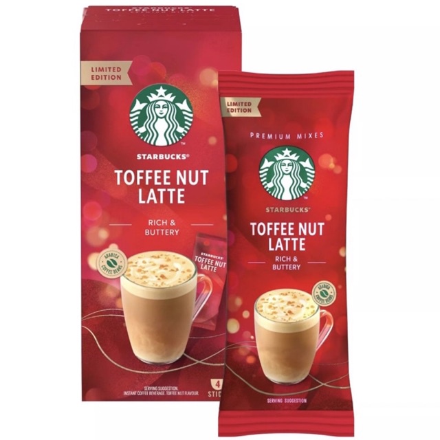 Jual Starbucks Toffee Nut Latte Premium Mixes (4 Sachets) Xmas Edition