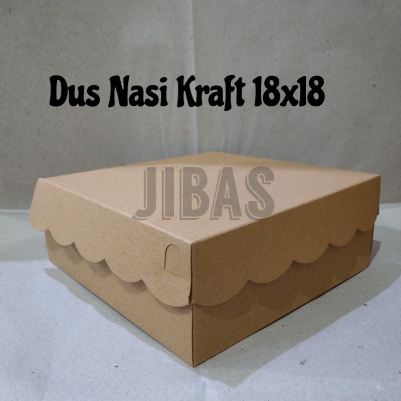 

Dus Kotak Nasi KRAFT Hajatan / Kardus Nasi Kraft Coklat Uk. 18x18 (10pcs)