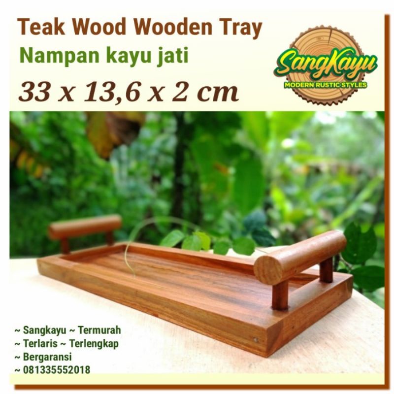 Nampan kayu jati premium teak wood 33x13,5x2cm wooden tray nampan kayu