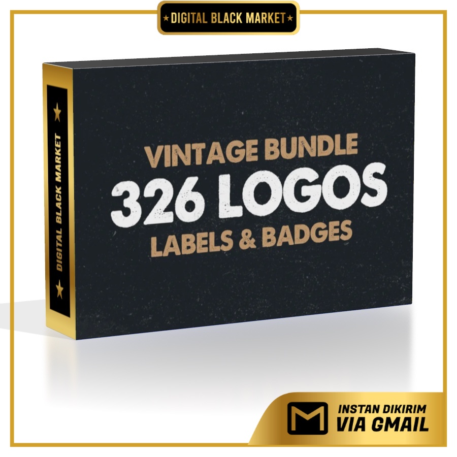 Mega Bundle 326 Vintage Logos Badges - Photoshop &amp; Illustrator