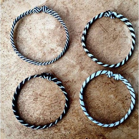 Gelang Rwa Bineda Gelang Pelintir Hitam Putih Simple Knot