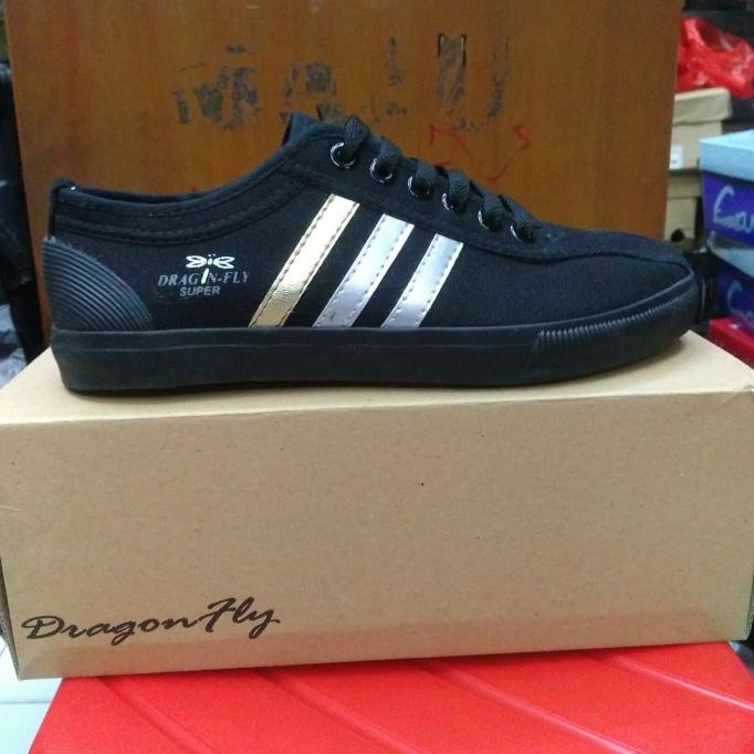 sepatu dragonfly original all black new model.