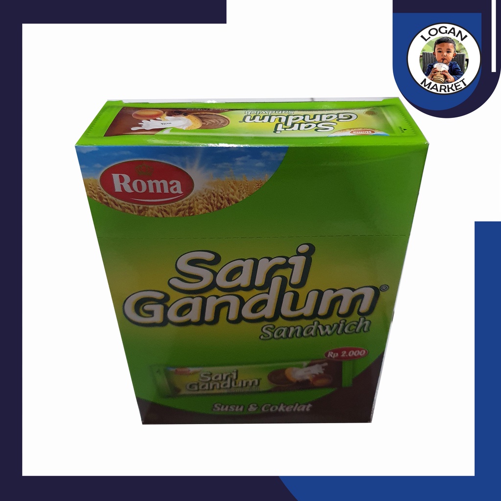 Roma Sari Gandum Sandwich Coklat Box Isi 12 Sachet Pcs 12Pcs