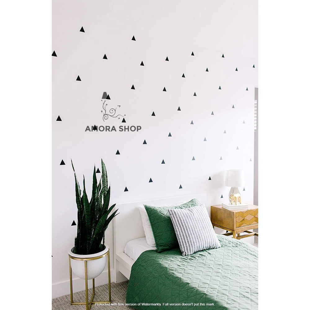 Wallpaper Stiker Dinding Segitiga Hitam Kecil 9m s/d 10m x 45cm