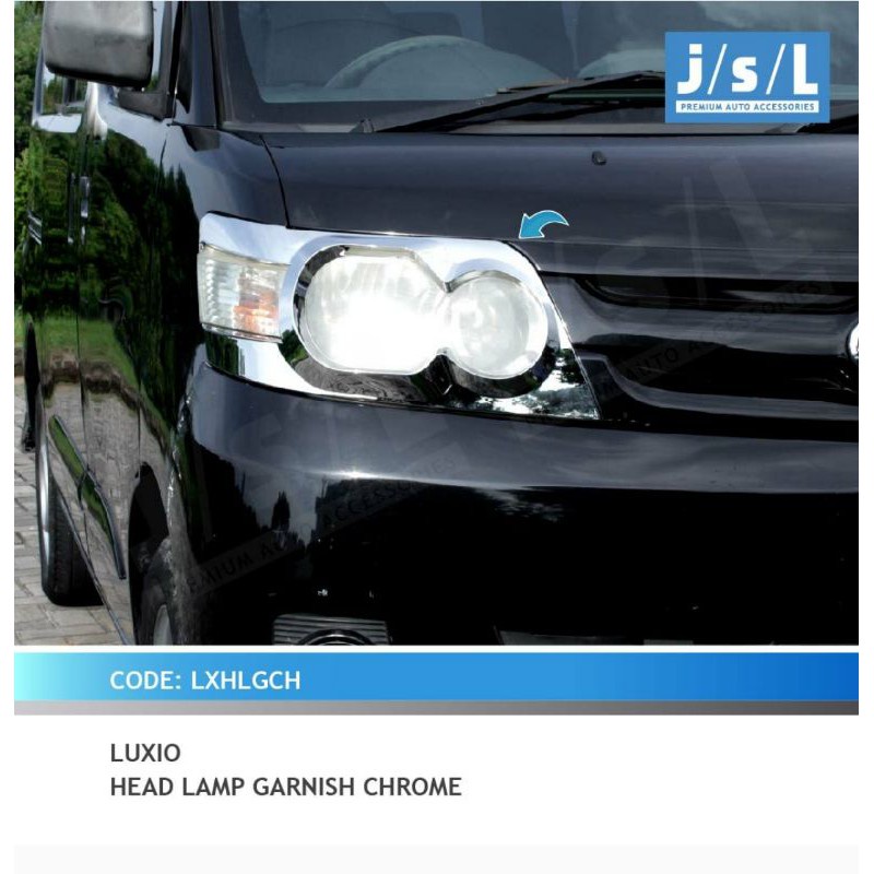 Luxio Garnish Lampu Depan Chrome Daihatsu Luxio Lis Garnis