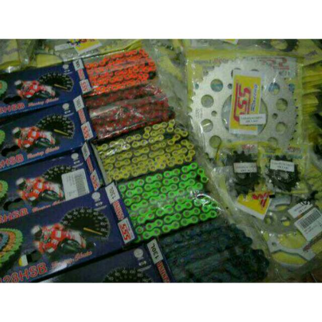 Gear seg Ger set gir set SSS 428 HSB vixion scorpio r15 byson mx king rantai sss warna original