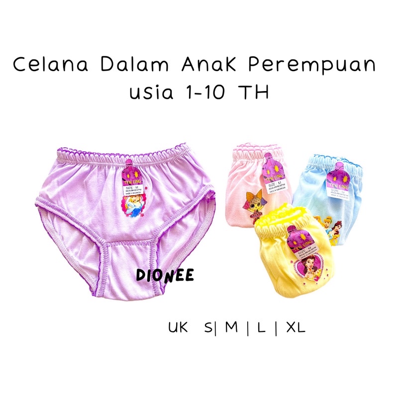 CD Celana Dalam Anak Perempuan Cewek Princes Kancut Celana Boxer Anak Perempuan Remaja ABG Katun Adem