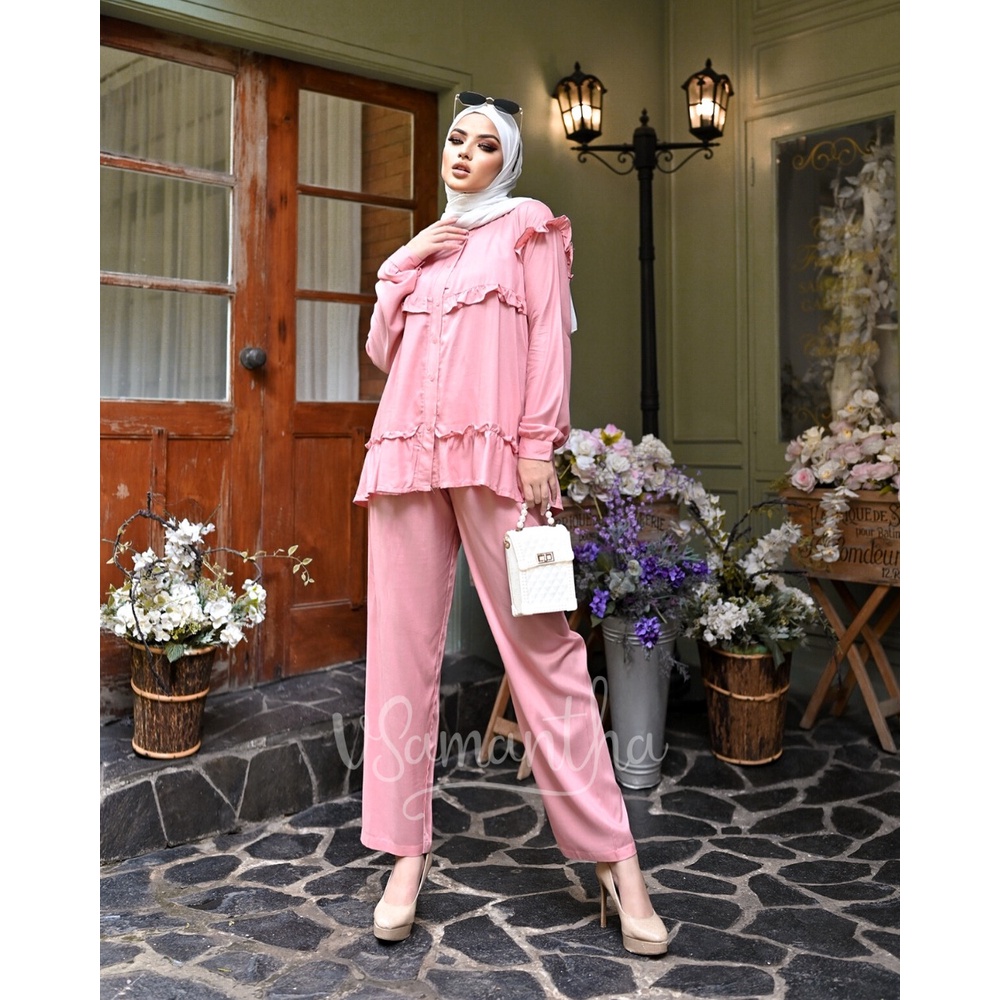 vSamantha - Pajamas One Set Rayon Premium Rossa / Setelan Rayon Wanita