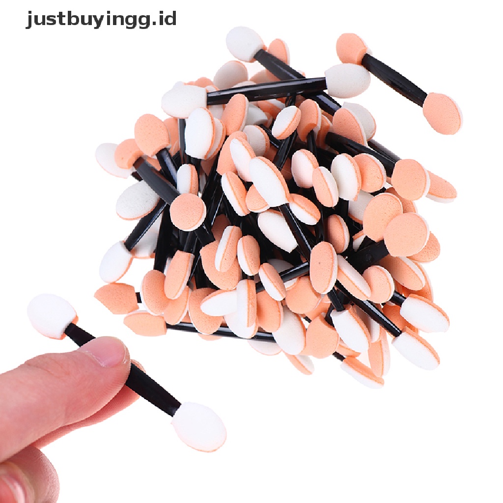 (Justbuyingg.Id) 100pcs / Set Brush Eyeshadow Sekali Pakai Untuk Makeup / Kosmetik Wanita