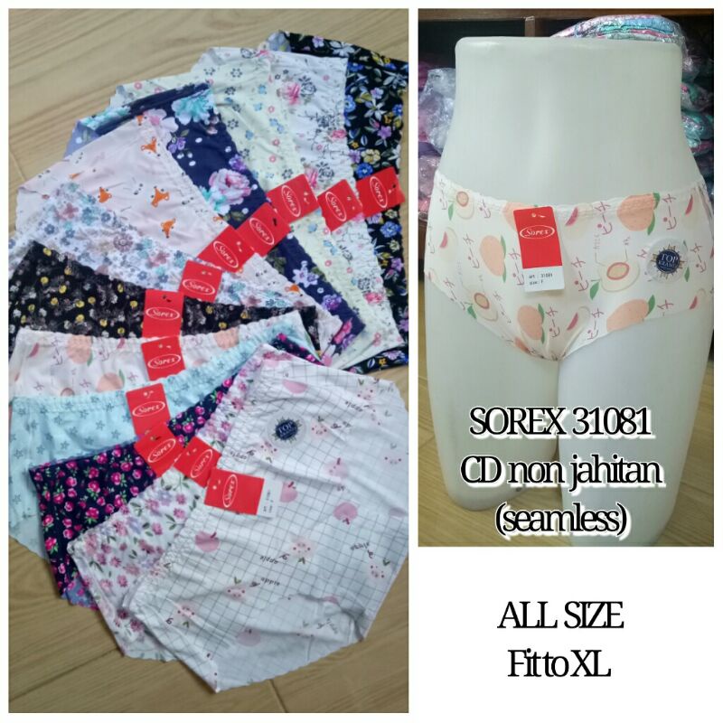 Celana dalam seamless sorex cd wanita non jahitan motif lucu