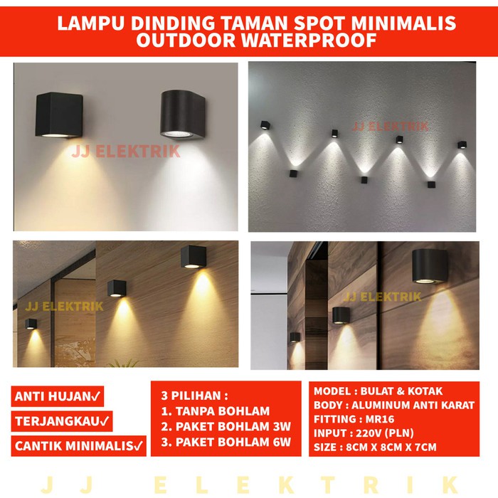 Lampu Dinding Hias Outdoor Fitting Tusuk Sorot Waterproof