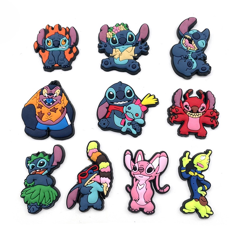 Jibbitz Stitch shoe charms pin sendal crocs wanita Aksesoris DIY  pvc Bahan Untuk Dekorasi Sepatu Hadiah anak