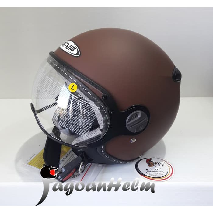 ZEUS Helm ZS210K RETRO | BROWN DOFF | SINGLE VISOR HALFFACE ZS 210K