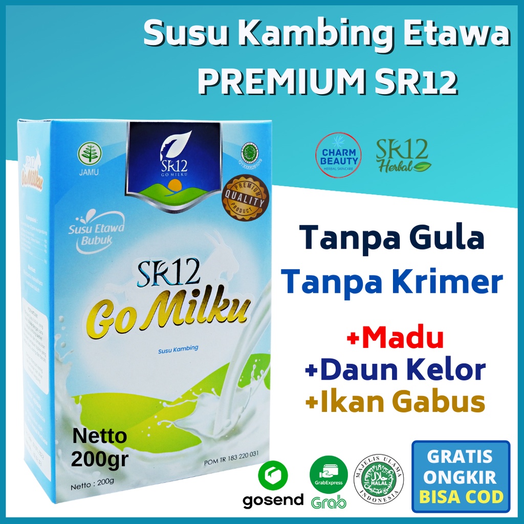 

Gomilku SR12 Susu Etawa Susu kambing Susu Bubuk Rasa Strawberry asli Original Coklat Menambah Nafsu Makan Mengobati Magh Asam Urat Kolesterol Darah Tinggi Anemia Tanpa Gula Tanpa Krimer Bubuk Murni Bpom - Isi 200 gram