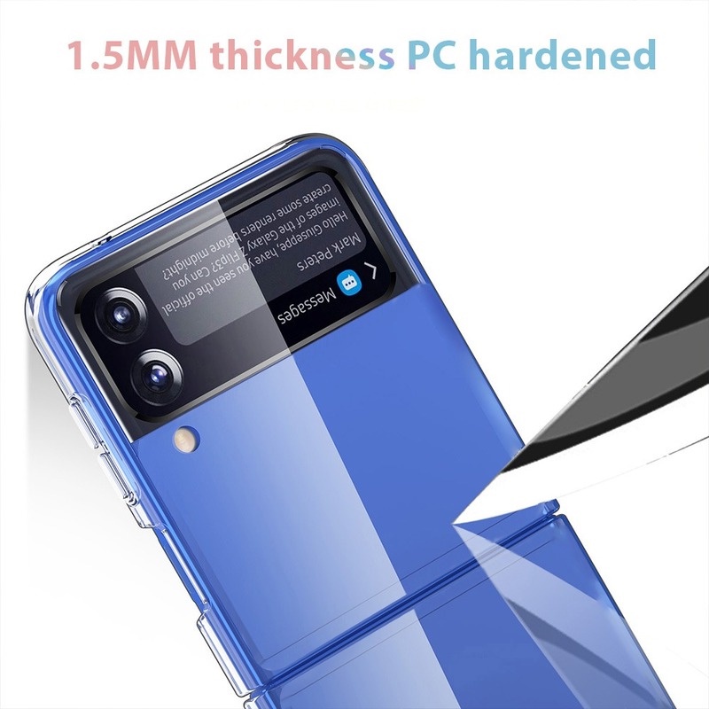 Casing Hard Case PC Transparan Anti Gores / drop Shockproof Untuk Samsung Galaxy Z Flip 3