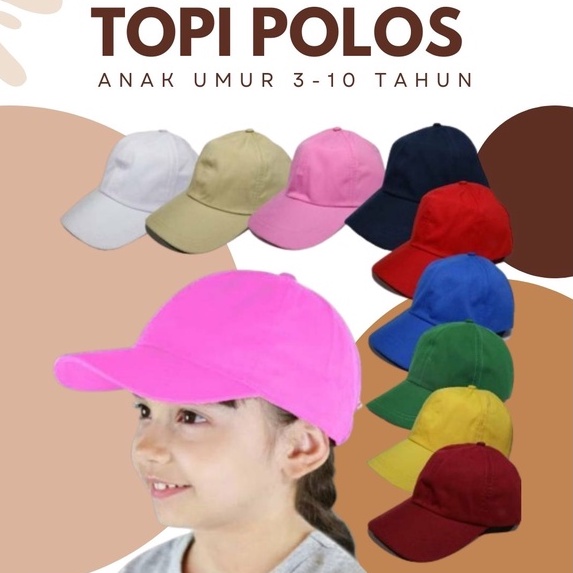 Topi Anak Bucket Polos / Topi Anak Baseball Polos Umur 2-8 Tahun Cewe Cowo Premium