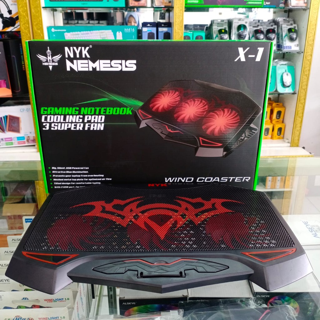 Cooling Pad Gaming NYK WIndCoaster X-1 / Kipas Pendingin Laptop