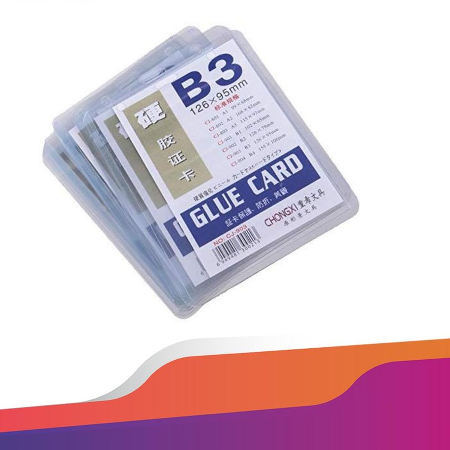 

GLUE CARD B3 126 X 95MM ISI 20 PCS CARD CASE ID CARD HOLDER