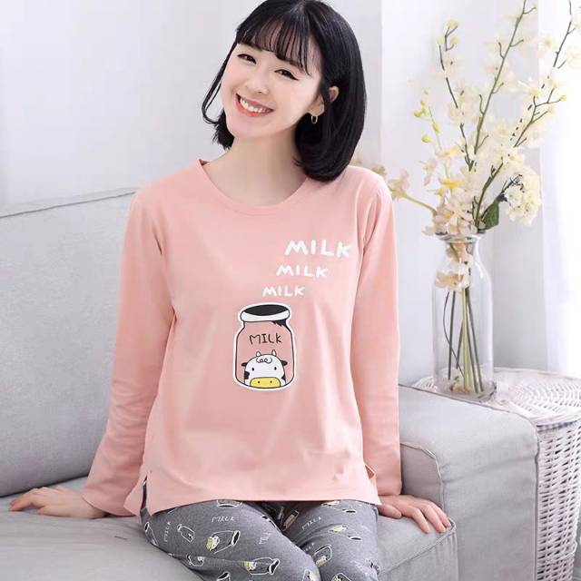 DAILYLOOK SET BAJU  TIDUR PP KAOS GOOD  QUALITY  MILK MILK 