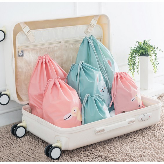 Kantong Serut Travel Set Rubah, Bebek,kelinci,Tupai Isi 3 Bh TERBAIK