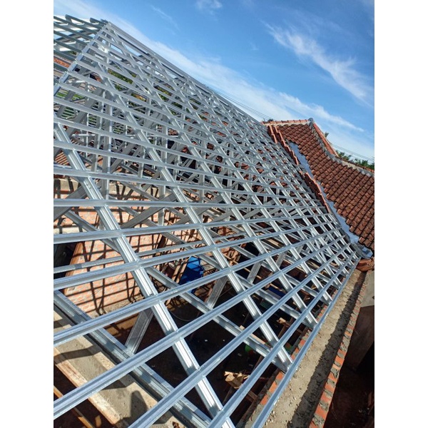 Pemasangan Rangka Baja Ringan 0.75 SNI Terpasang