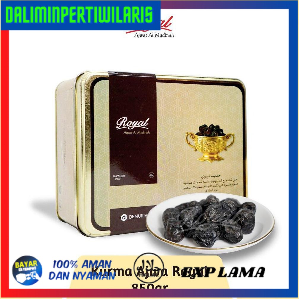 

( BISA COD ) EKSKLUSIF Kurma Ajwa Al-Madinah 850gr ROYAL Premium | Kurma Nabi Qurma Azwa Asli