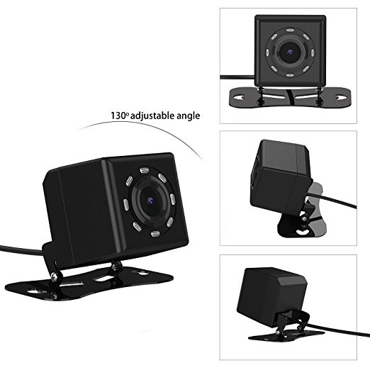 Kamera Belakang Mobil Car Rearview Camera 8 LED Nightvision - S8 - Black - OMRSE8BK