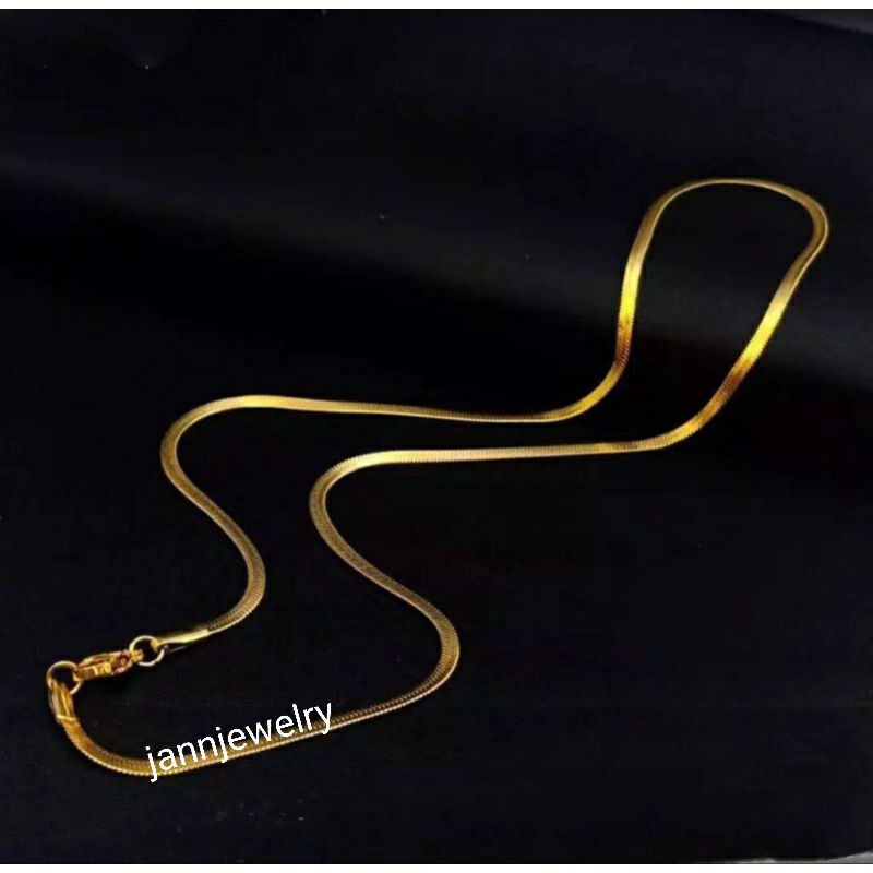 kalung fashion titanium anti karat tidak alergi 3mm