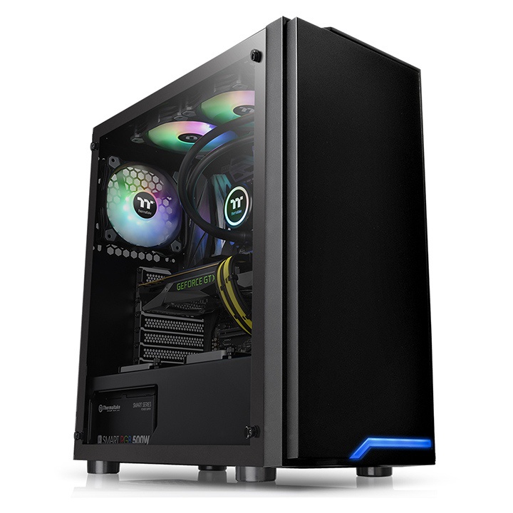 Thermaltake Casing H100 TG ATX Mid Tower Chassis -Black