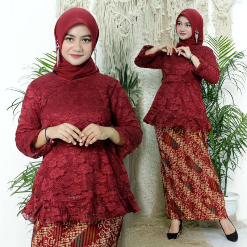 ADE&gt; SET KEBAYA KEJORA / BAJU KEBAYA BRUKAT MODERN / KEBAYA WISUDA MODERN - OUTFIT KEBAYA PESTA CTK