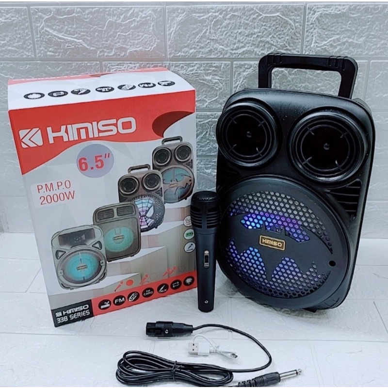 speaker bluetooth kimiso kms-338 free mic 6,5inch big bass speaker termurah