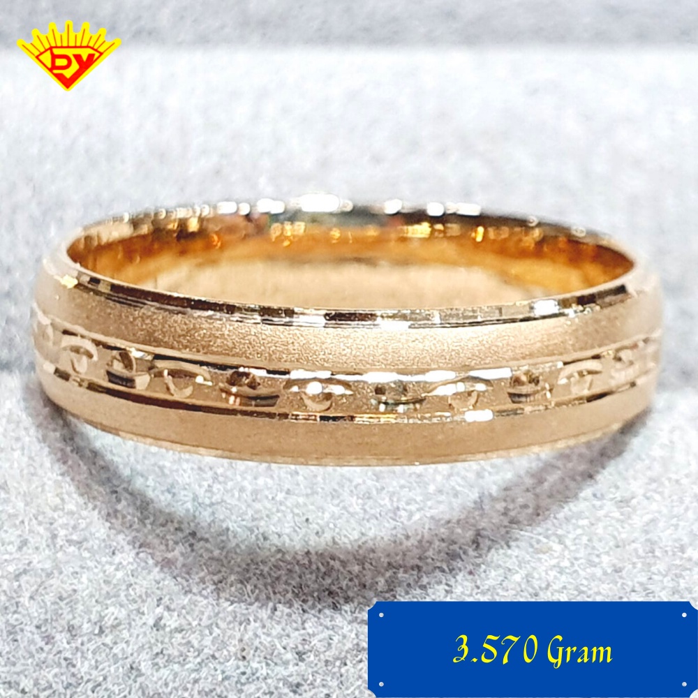 Cincin Emas Ukir Motif Kadar Emas 750