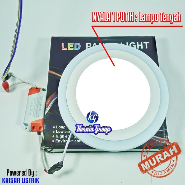 DOWNLIGHT LED 2 WARNA BIRU + PUTIH 12 WATT + 4 WATT LAMPU IB PANEL BULAT BERKUALITAS Panel Led