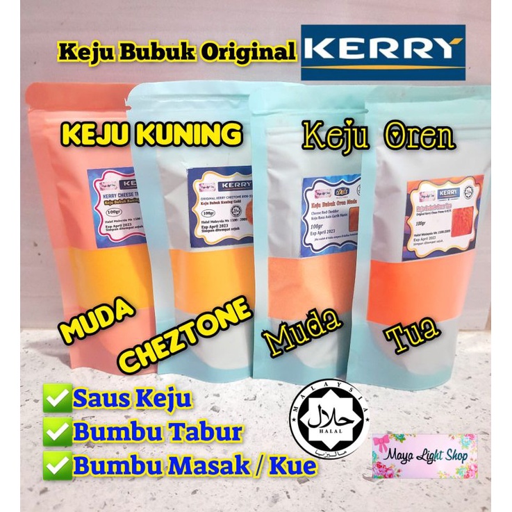 kerry cheese powder 50gr cheztone original keju bubuk saus keju bumbu tabur keju kuning keju oren halal