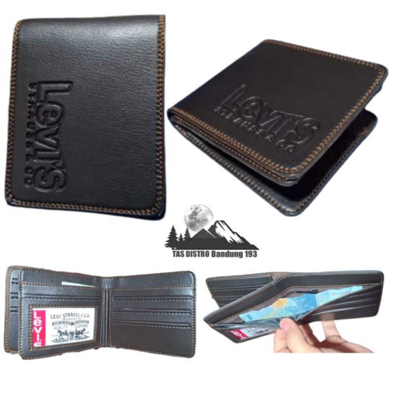 DOMPET HITAM PRIA MODEL KULIT SINTETIS LENTUR / DOMPET LIPAT PRIA