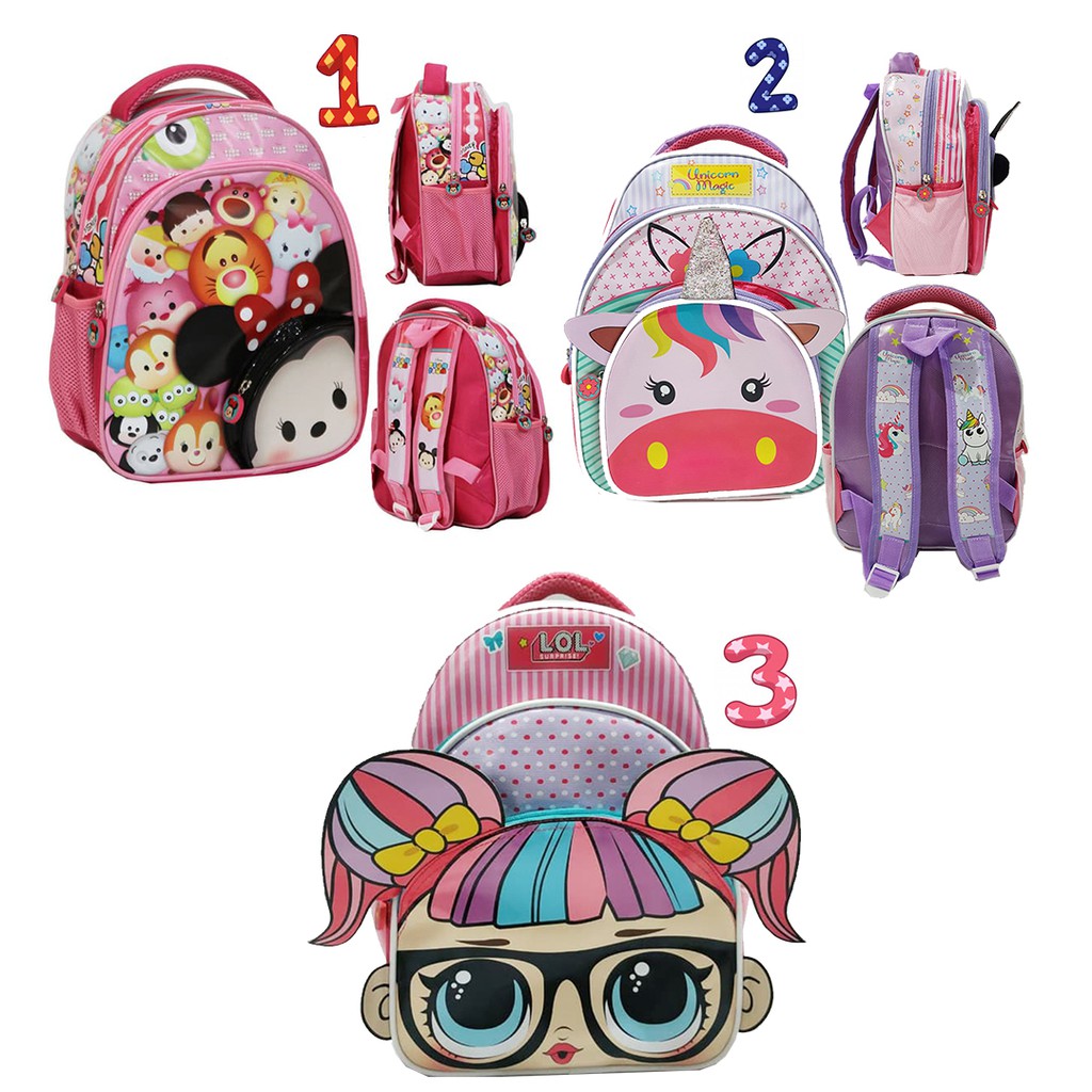 SALE Ransel Anak Sekolah Tas Anak Perempuan Cewek Kantung Coin Ransel TK &amp; PAUD Bahan Anti Air