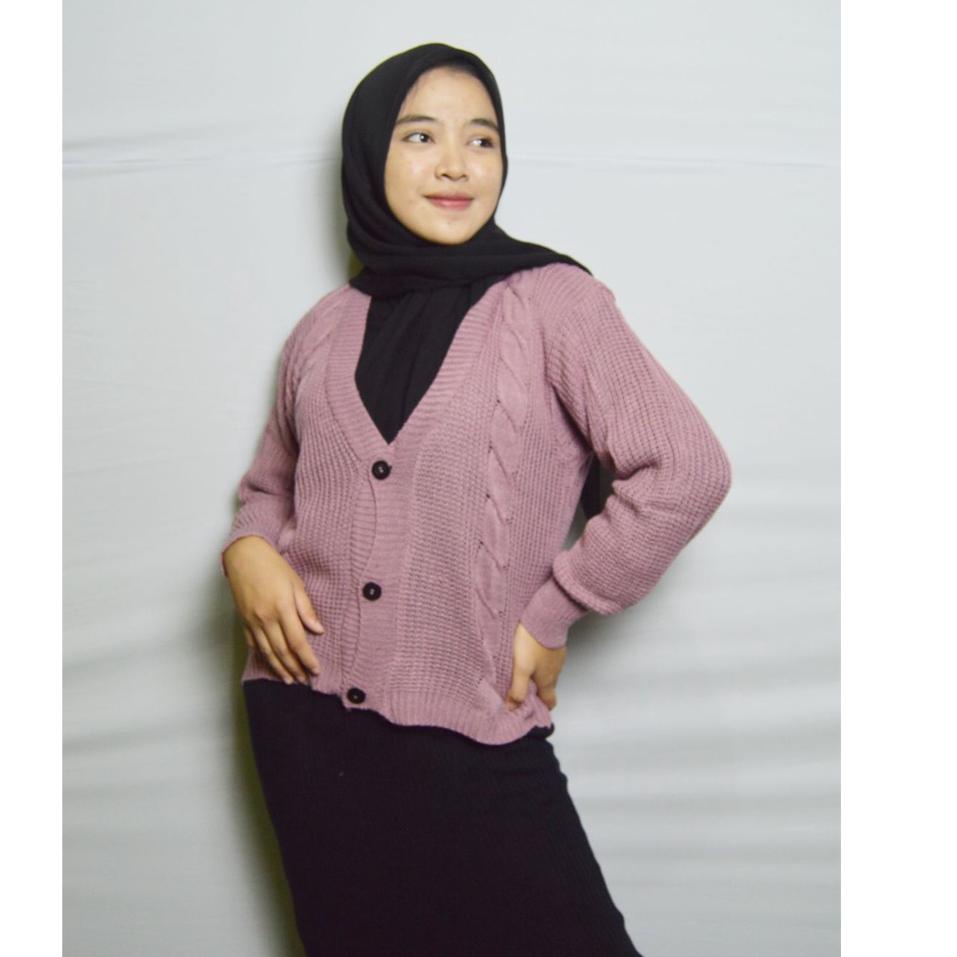 Serbu sekarang--CROP CABLE CARDY / KARDIGAN CABLE CROP OLIVIA / KARDIGAN RAJUT OLIOR CROP CABLE / CA