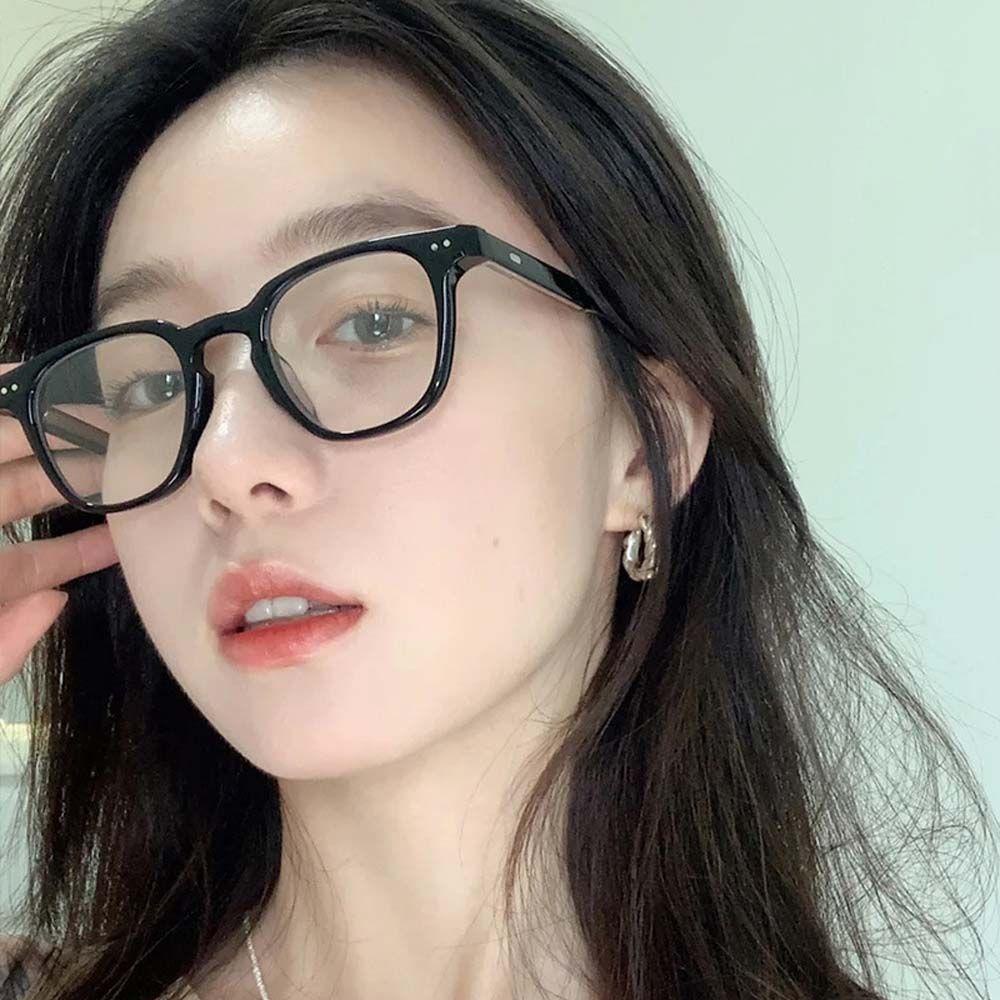 Mxbeauty Kacamata Anti Radiasi Transparan Fashion Komputer Eyewear Bulat Padi Kuku Gaya Korea Wanita Eyeglasses