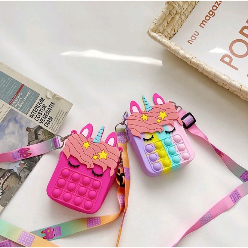 Tas Selempang Pop It Jelly Rubber Import Pony Terbaru Tas Anak