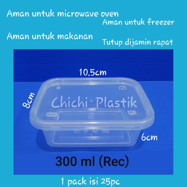 Thinwall food container 300ml kotak/Tempat penyimpanan makanan/Cup salad/Cup puding/ Dessert box