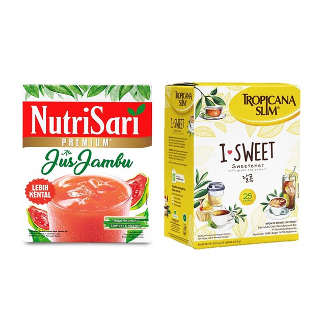 Nutrisari Premium Ala Jus Jambu + Tropicana Slim Sweetener I Sweet (25sx2.5g)