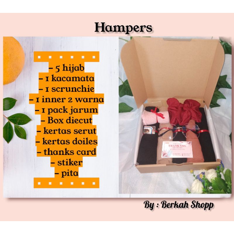 

Hampers Paket F // Hampers Hijab / Hampers Tas / Hampers Kacamata //