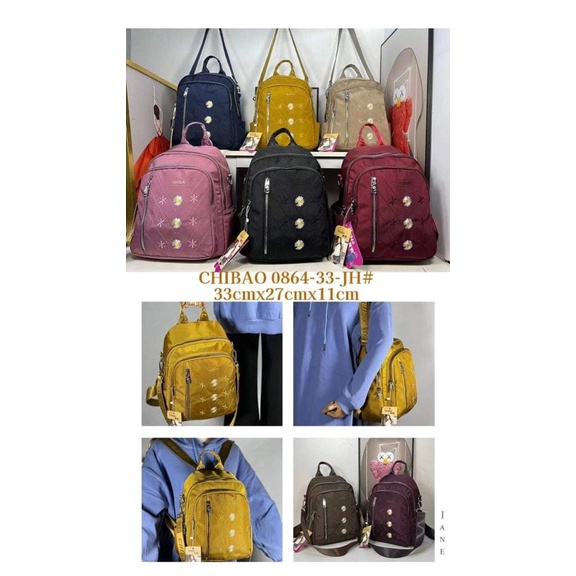 Tas Ransel Chibao 0864-33 Motif Bunga Bahan Kanvas. Tas Wanita Tas Ransel Wanita Tas Chibao ORI BEST SELLER TERBARU BISA BAYAR DITEMPAT.!!!!!