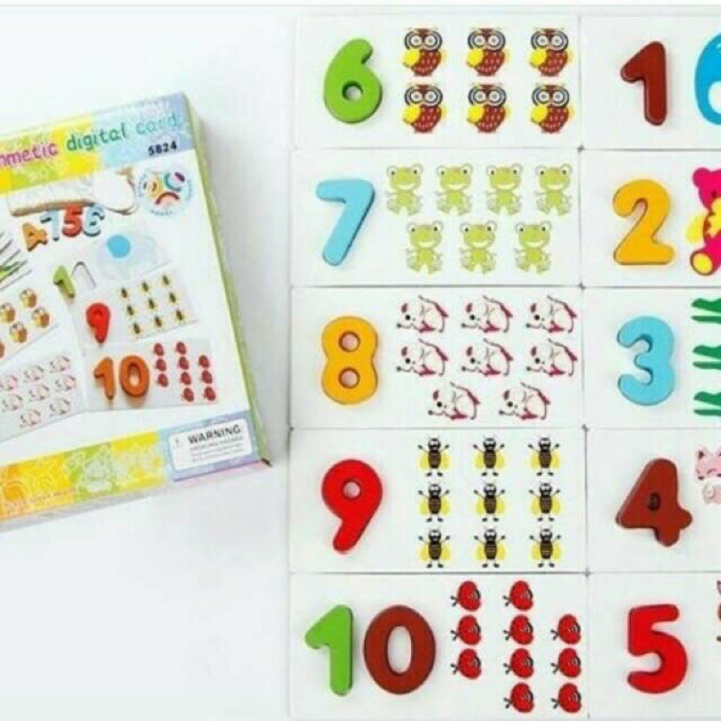 British wooden number puzzle - mainan edukasi - hadiah anak cewek cowok