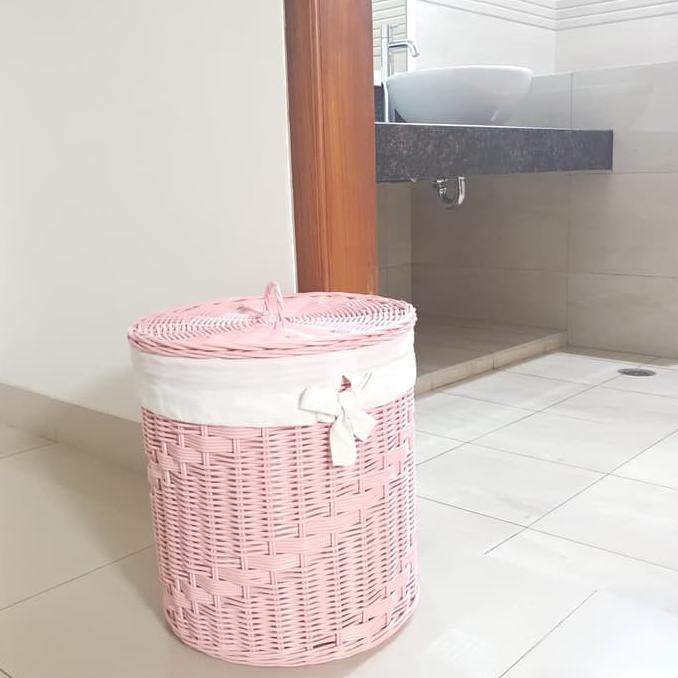 Keranjang Rotan Baju Pastel Gojek Only Merah Muda Shopee Indonesia