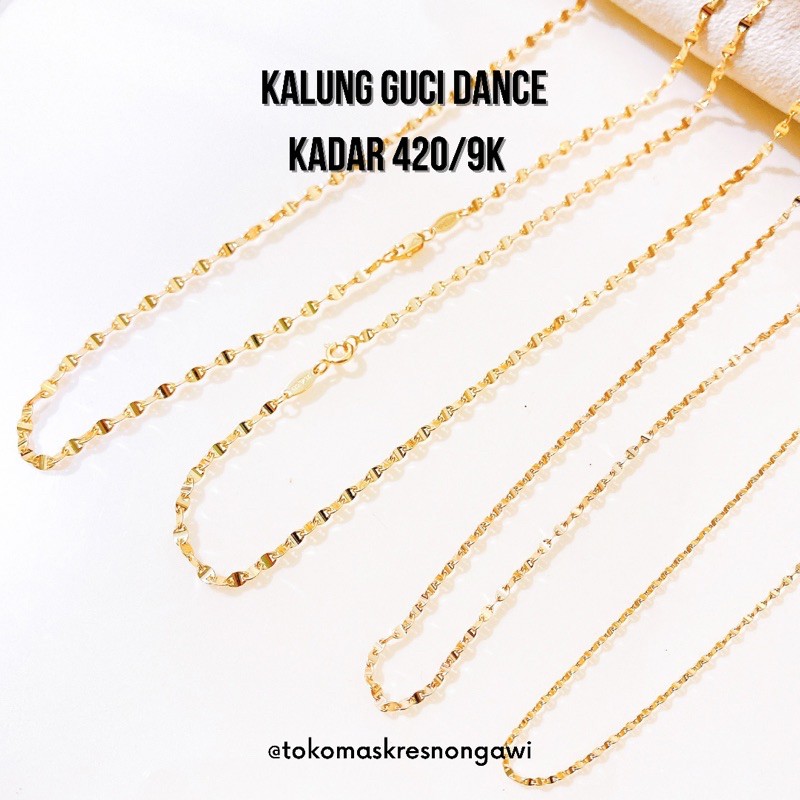 kalung emas toscano/meghan u b s dewasa dan anak kadar 420/ 9k (ready blackgold)