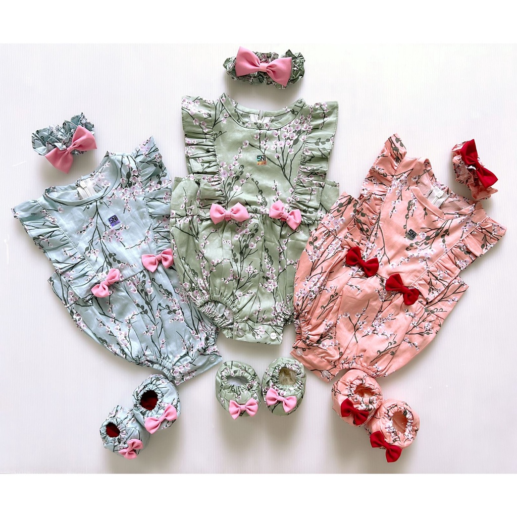 CHEERFUL / MICHA CHERRY BLOSSOM / EMMA JUMPER Baju setelan jumper rok bunga bandana sepatu pergi lucu fashion anak bayi perempuan-6