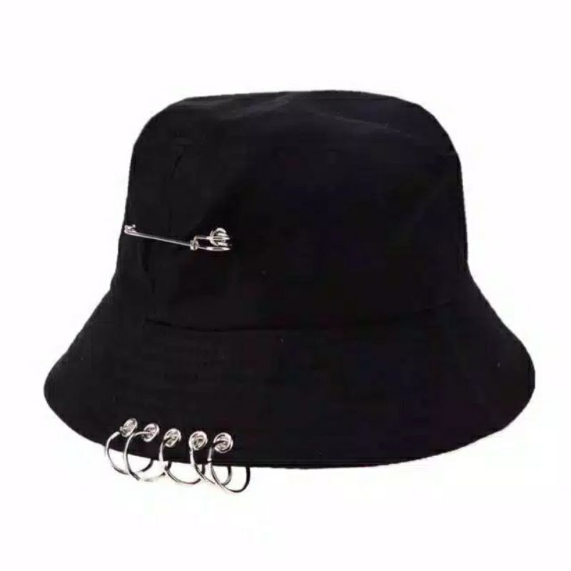 Topi Bucket Cincin Anting Penitik / Topi Bucket polos / topi kpop/topi wanita