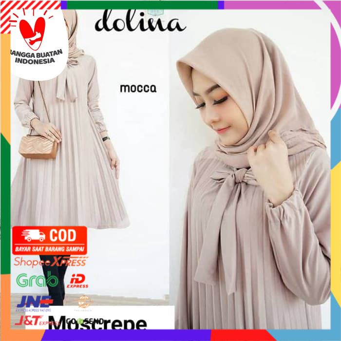 ✨ BISA COD ✨ Dolina Tunik Plisket - Hijau Botol